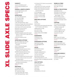 Slide Axle Specs